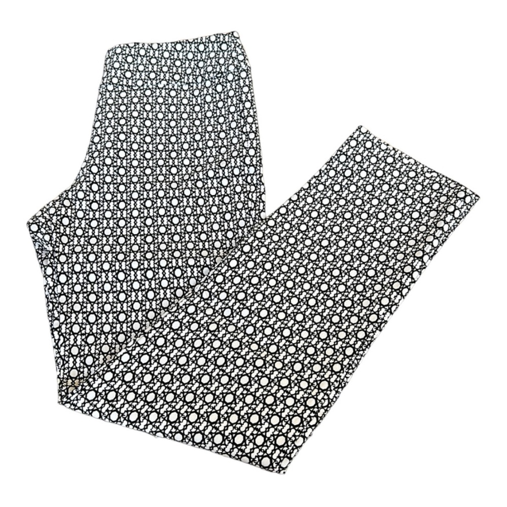 KRAZY LARRY black and white geometric design easy-on pants, size 2, EUC